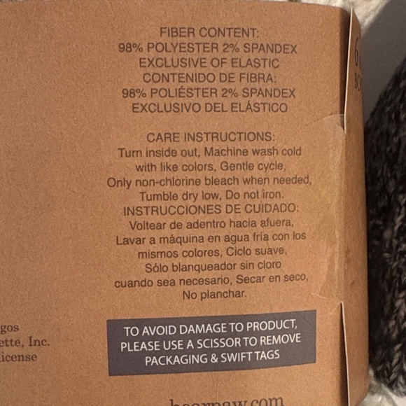 BearPaw Boot Socks Two 6 Packs Ivory and Black - Picture 5 of 11